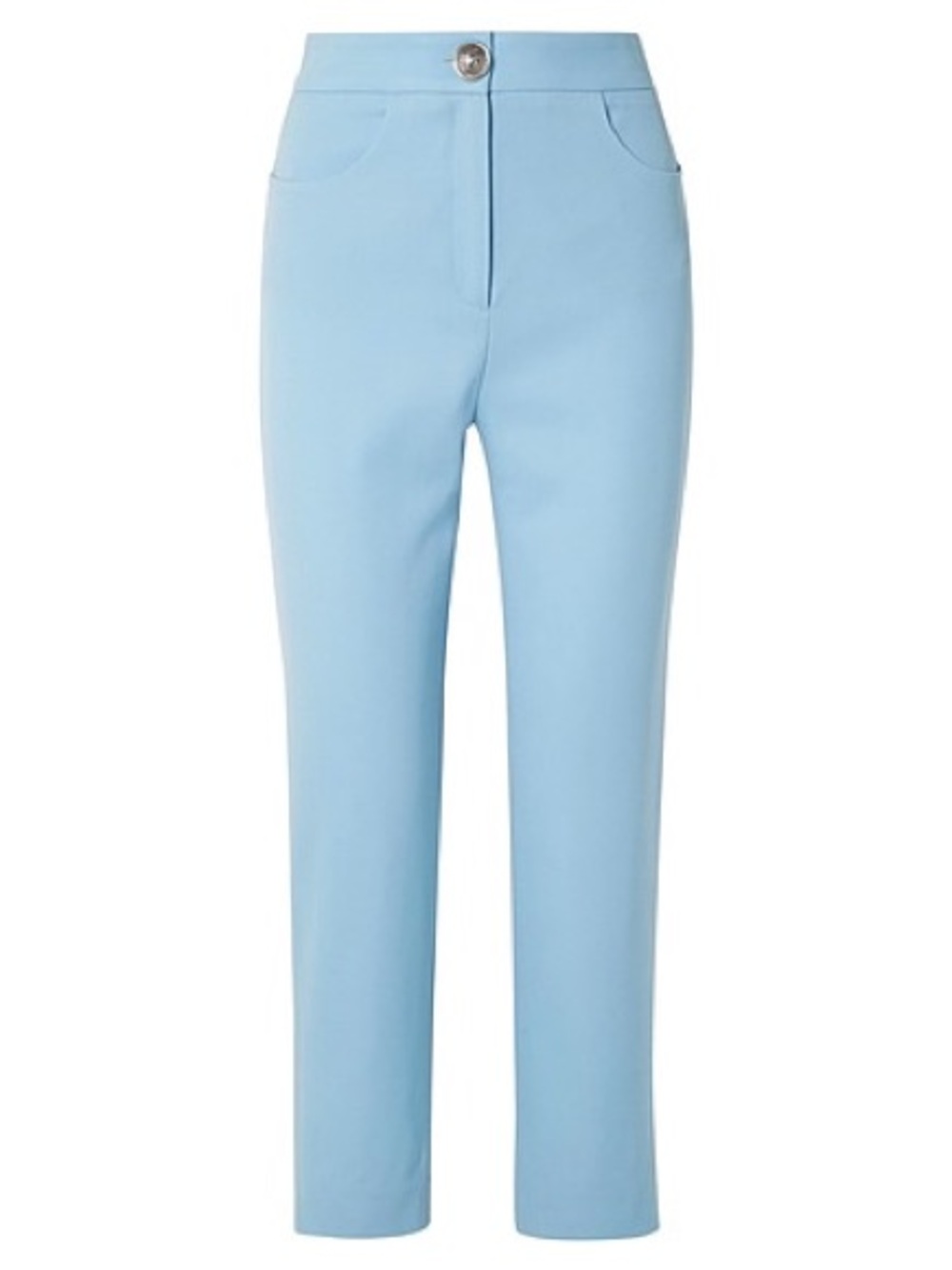Balmain Powder Blue Straight-Leg High-Waist Trousers